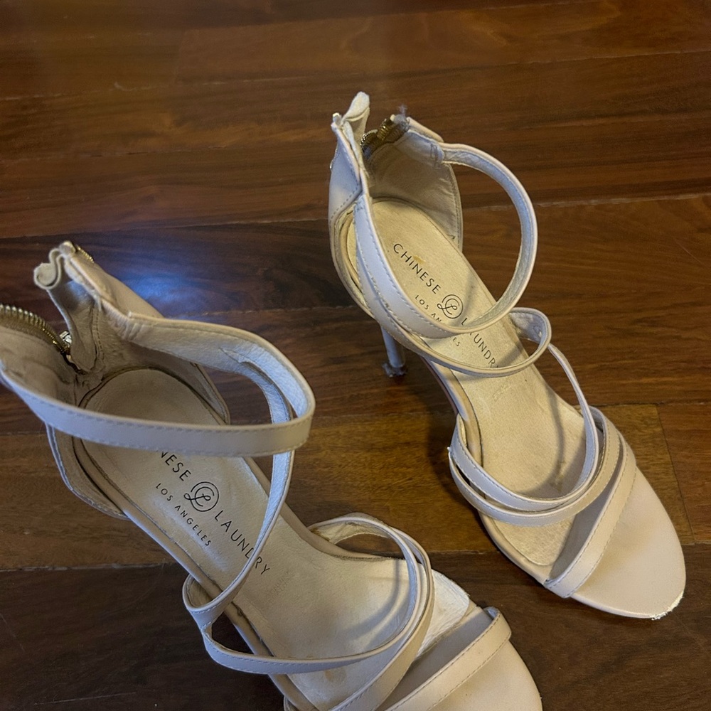 Chinese Laundry Women's Beige Strappy Heels